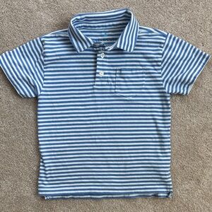J Crew Crewcuts Blue & White Striped Polo with Chest Pocket size XS (4-5)